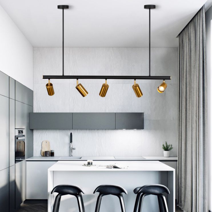 Linea de iluminación de la isla lineal colgante lineal lsland iluminación de la isla colgante luces en metal