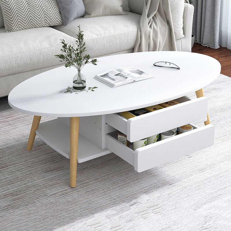Modern  Coffee Table Wooden 3 Legs Cocktail Table with Drawer