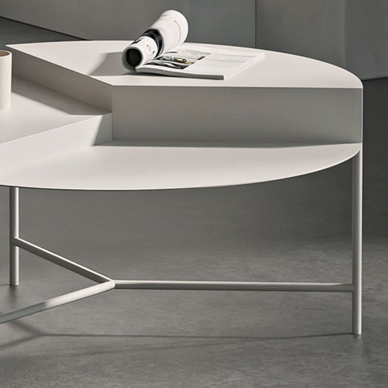 Metal Frame Coffee Table Mid-century Modern Round Cocktail Table