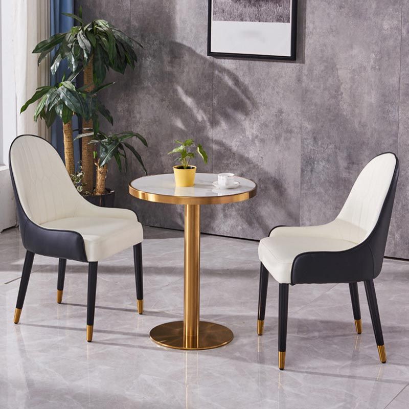 Glam Dining Set Stone 1/3/4 Pieces Dining Round Furniture for Home