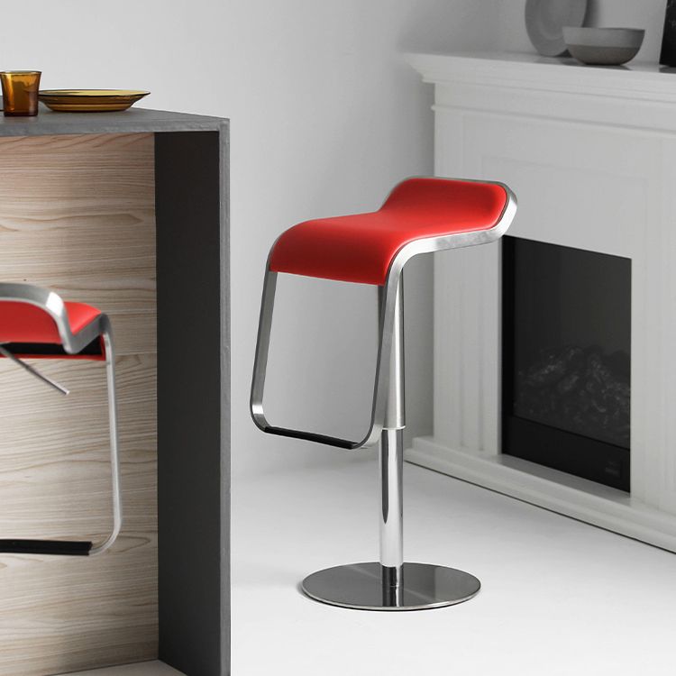 Industrial Leather Bar Stool Adjustable Backrest Counter Stool for Living Room