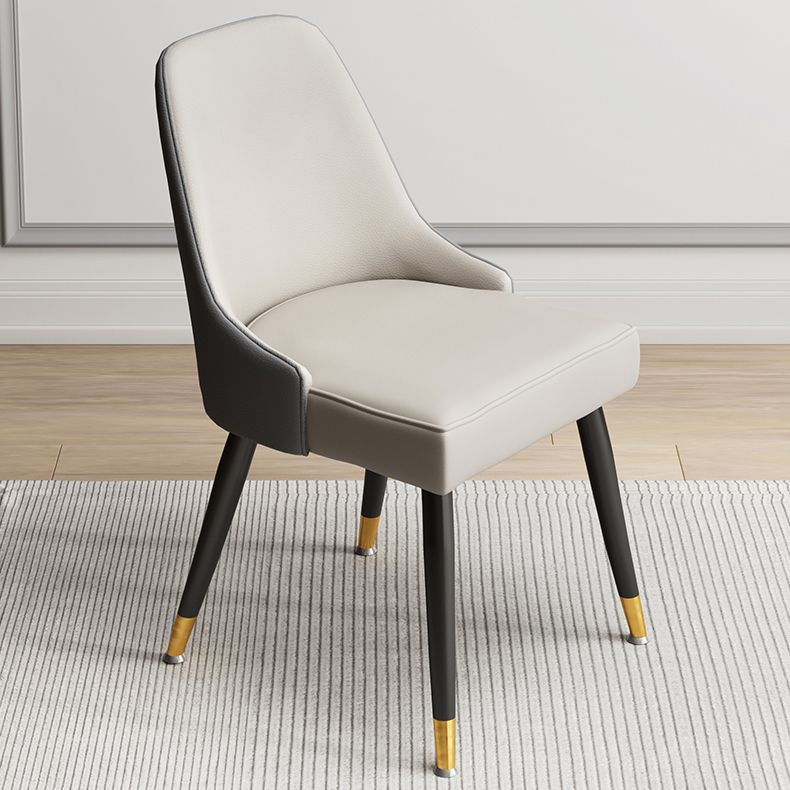 Scandinavian Upholstered Armless Dining Chairs Solid Back Chair