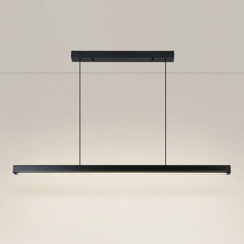 Modern Rectangle Island Chandelier 1-Light Restaurant Pendant Lighting with Acrylic Shade