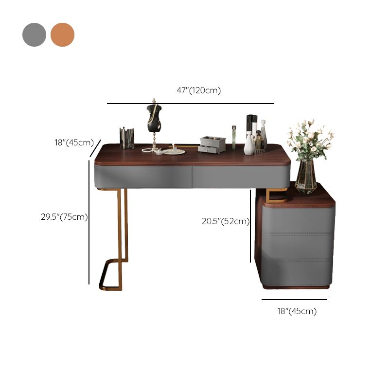 Glam 17.72" Wide Wooden Makeup Vanity with 5 Drawers for Bedroom