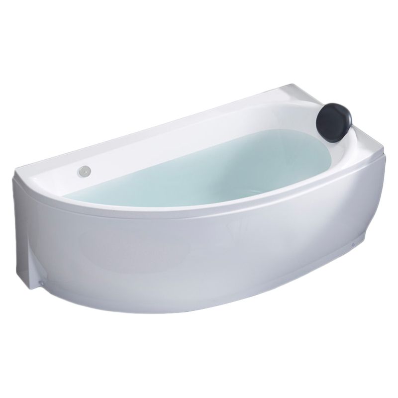 Corner Acrylic Bath Modern Soaking White Back to Wall Bathtub