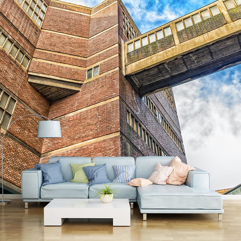 Construction Wall Mural Wallpaper Decorative Mildew Resistant Home Decor