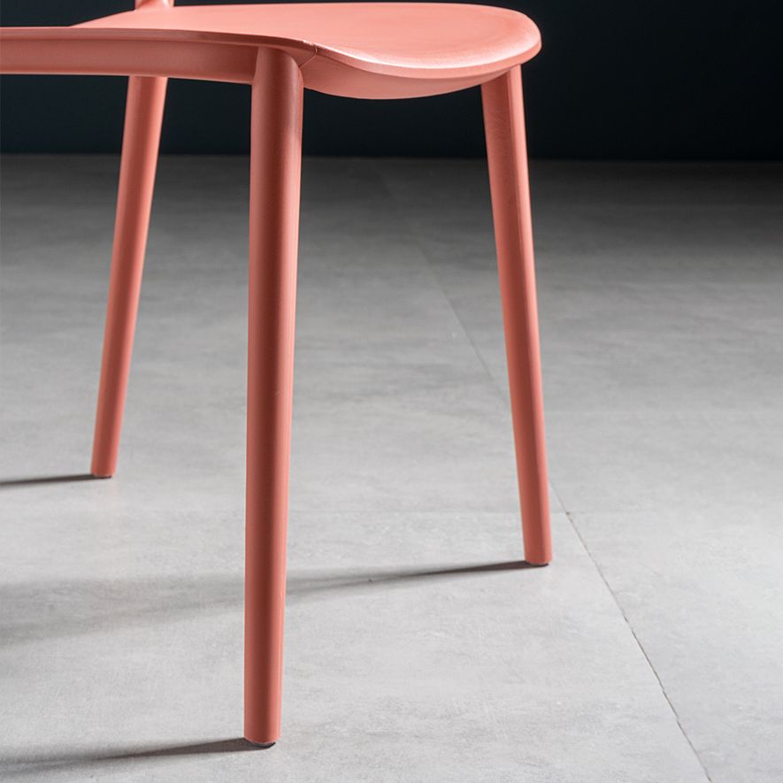 Contemporary Plastic Dining Armless Chair Open Back Dining Side Chair for Kitchen