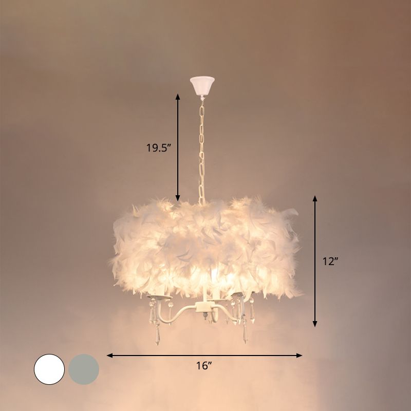 Weiß/Chrom -Kandelabra Kronleuchter modern