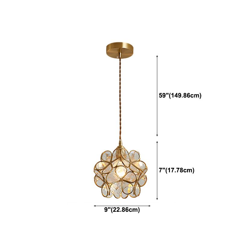 Lampada del soffitto in vetro petalo 1 leggero luce a sospensione vintage per camera da letto