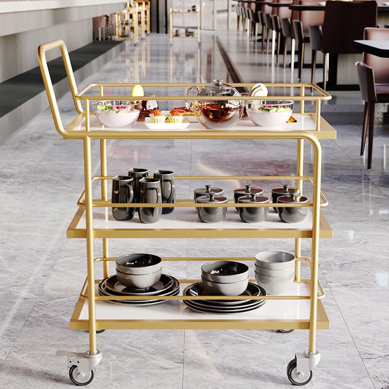 33.86"H Rolling Modern Prep Table Metal Prep Table for Home Use