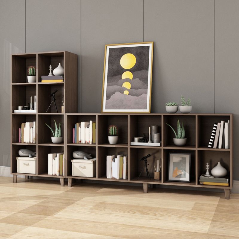 Natural Wooden Bookcase Standard Contemporary Bookshelf with Shelves
