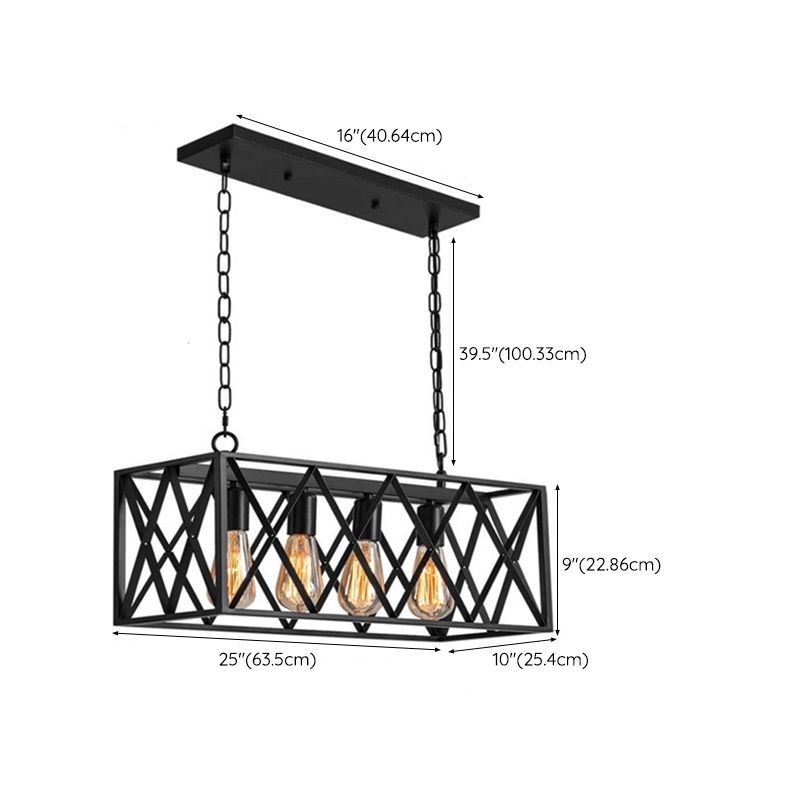 Industrial Island Light Black Pendant Lighting Fixture for Dining Room