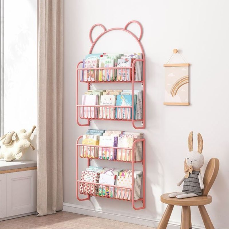 Metal Contemporary Bookshelf Floating Closed Back Bookcase with Shelves