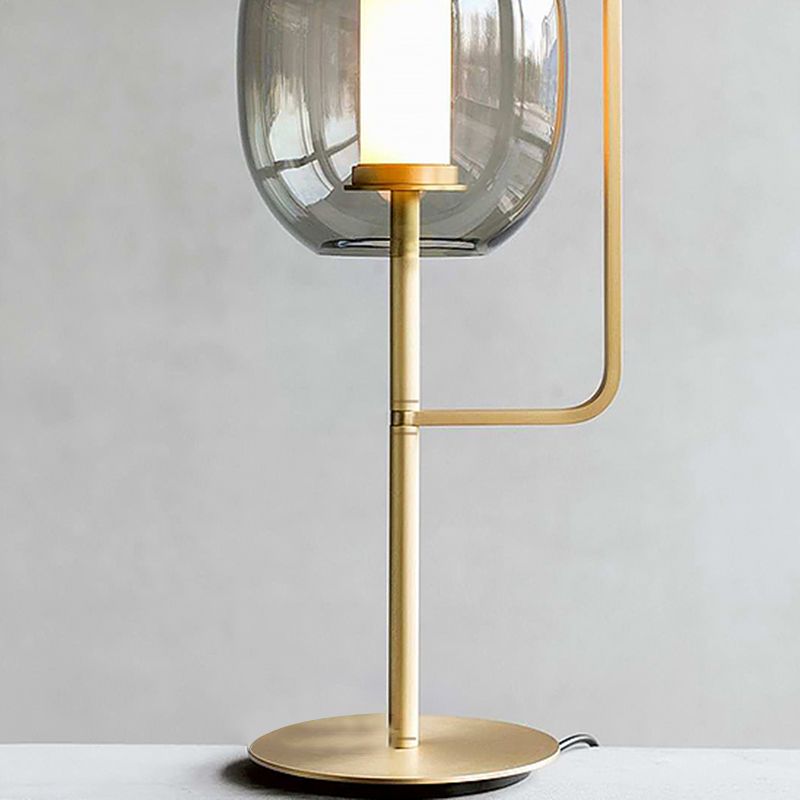 Lampada da tavolo a cupola in stile contemporaneo 1 luce da tavolo leggera