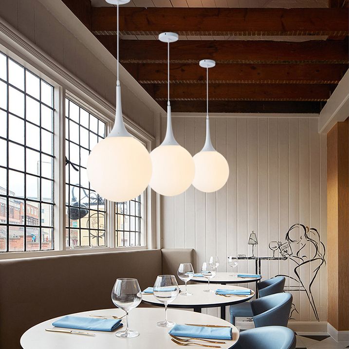 Glass Ball Hanging Ceiling Light Simplicity Pendant Lighting Fixture for Dinning Room