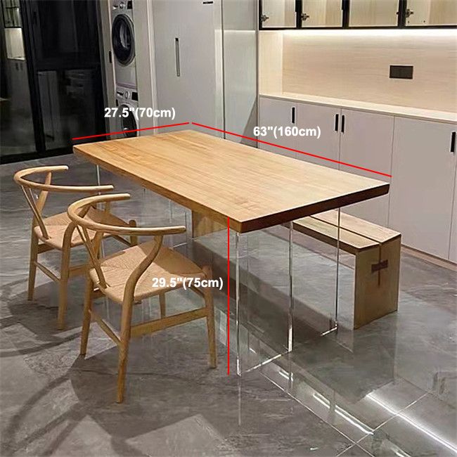 Modern Brown in Wood Counter Table Specialty Dining Table for Kitchen