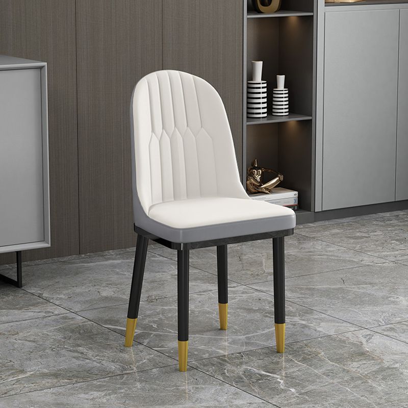 Sillas de comedor estilo Glam Sillas Parsons sin brazos con patas de metal