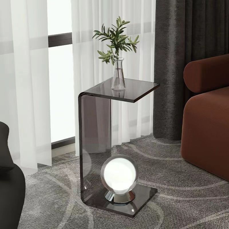 11" Wide Glam Side Table Acrylic Pedestal Accent Side Table for Bedroom