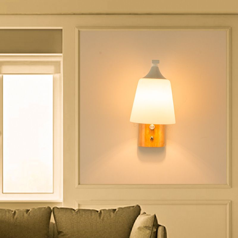 Glass Wall Light Fixture Modern Style Wall Lamp for Living Room