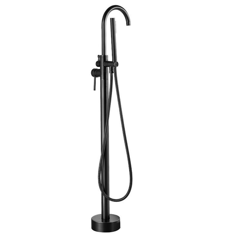 Tub Filler Lever Handle Freestanding Brass High Arc Handshower Traditional Tub Filler