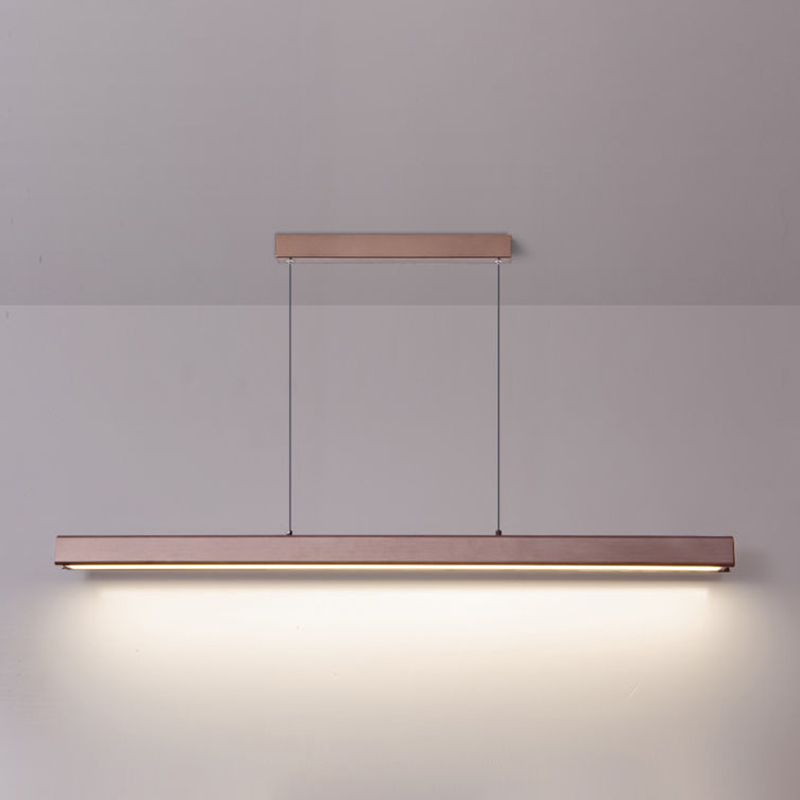 Modern Straight Island Light Aluminum LED Island Pendant for Dining Room