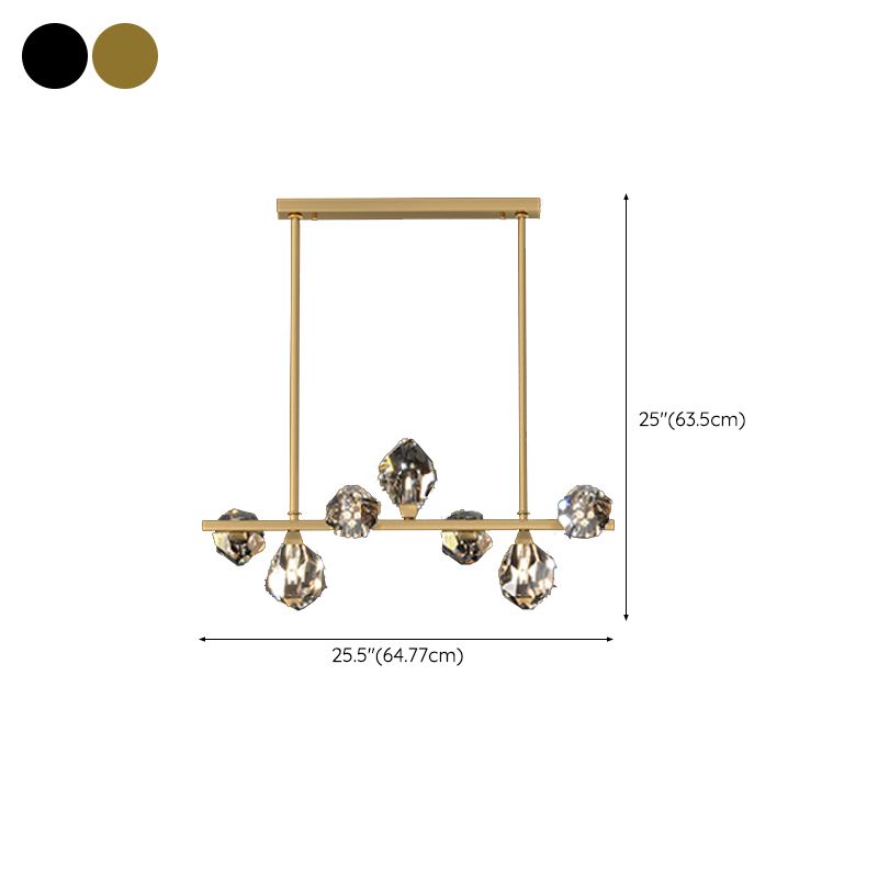 Modern Style Geometry Shape Island Pendants Crystal Pendant Lights for Dining Room