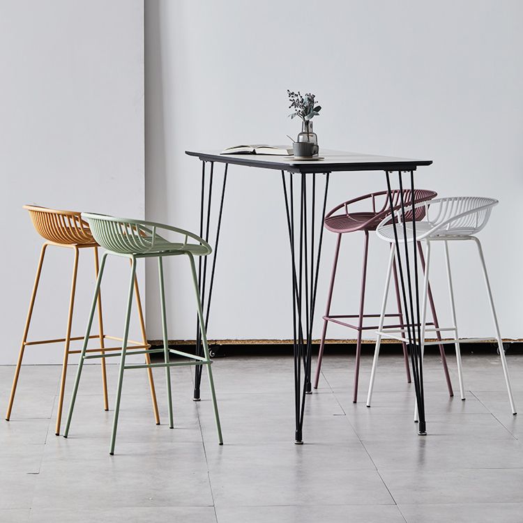 Modern Low Back Bar & Counter Stool Bucket Metal Indoor Counter Stools
