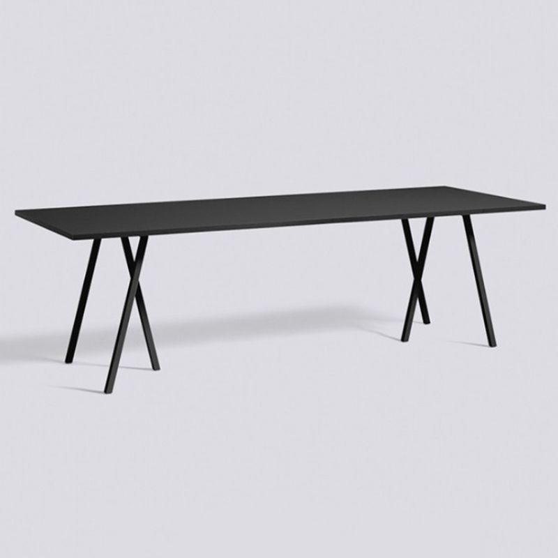 Industrial Dinning Table with Black Pine Rectangle Dining Table for Kitchen