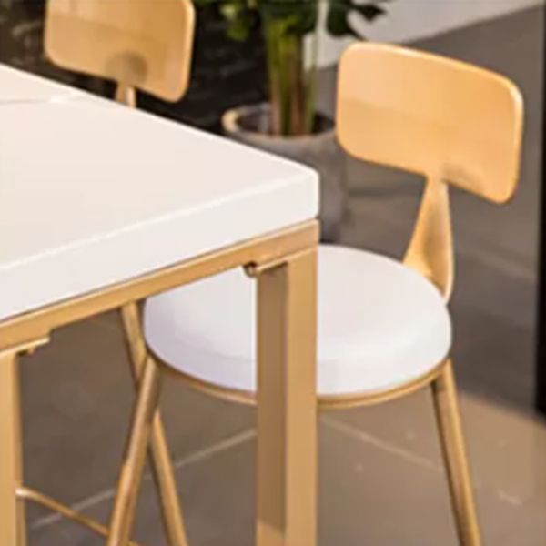 Glam 1/3/7 Pieces Bar Table Set Rectangle Stone Counter Table with High Stools