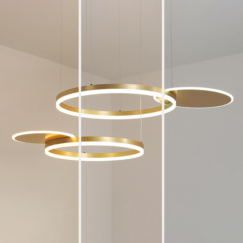 Circles Hanging Pendant Light Minimalistic Living Room LED Chandelier Pendant Light