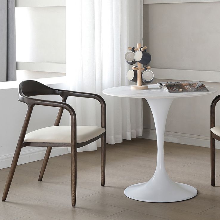 Mesa de comedor blanca de piedra sinterizada Simplicidad de tulipán Mesa base para el comedor para el comedor