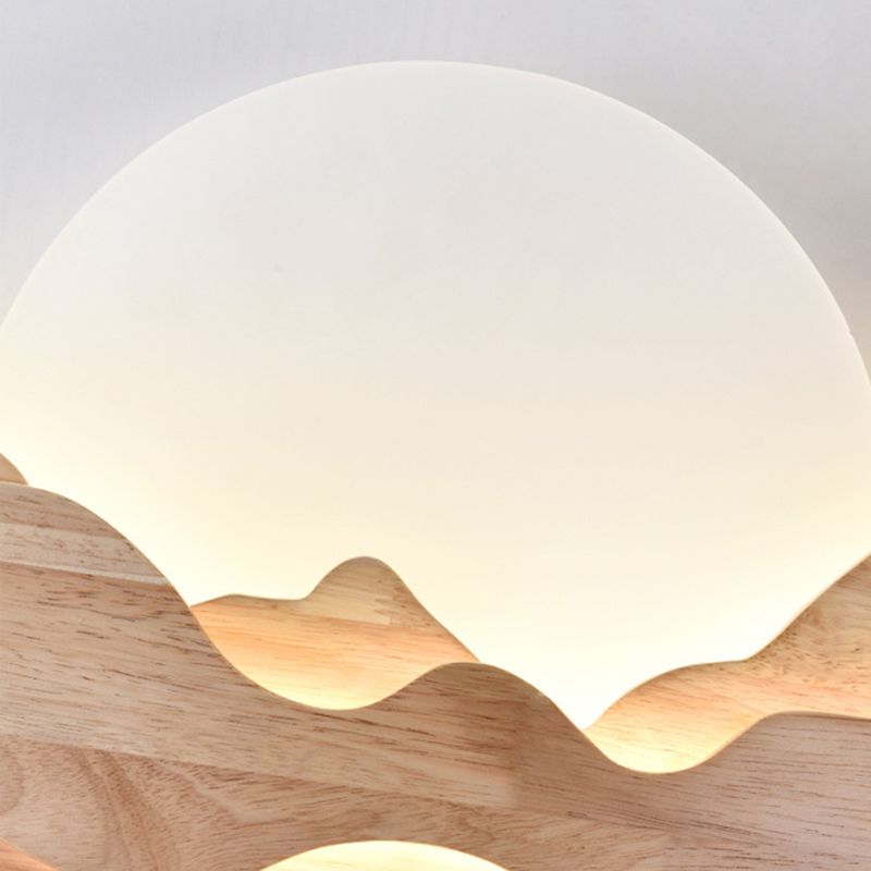 Wooden Wall Sconce Modern Style LED Wall Mount Lamp with Acrylic Shade for Bedroom