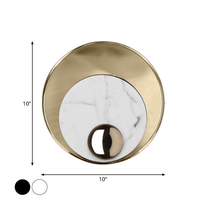 Peacock Tail Feather Wall SCONCE Designer Marmeren woonkamer LED VLOK Mount in zwart/wit en goud