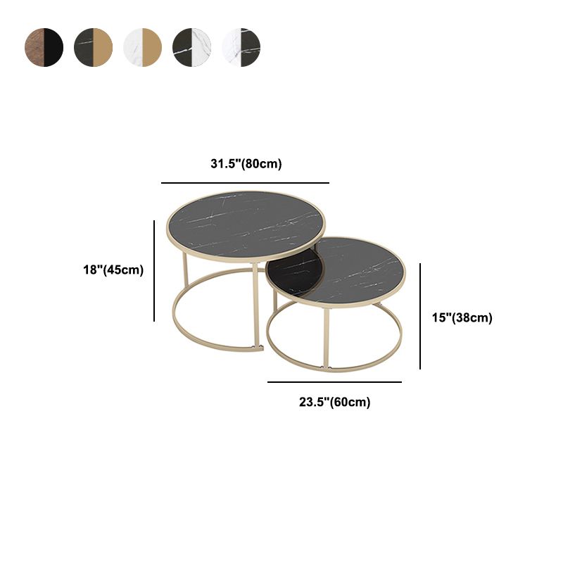 2 Piece Bunching Tables Solid Wood Coffee Table for Living Room