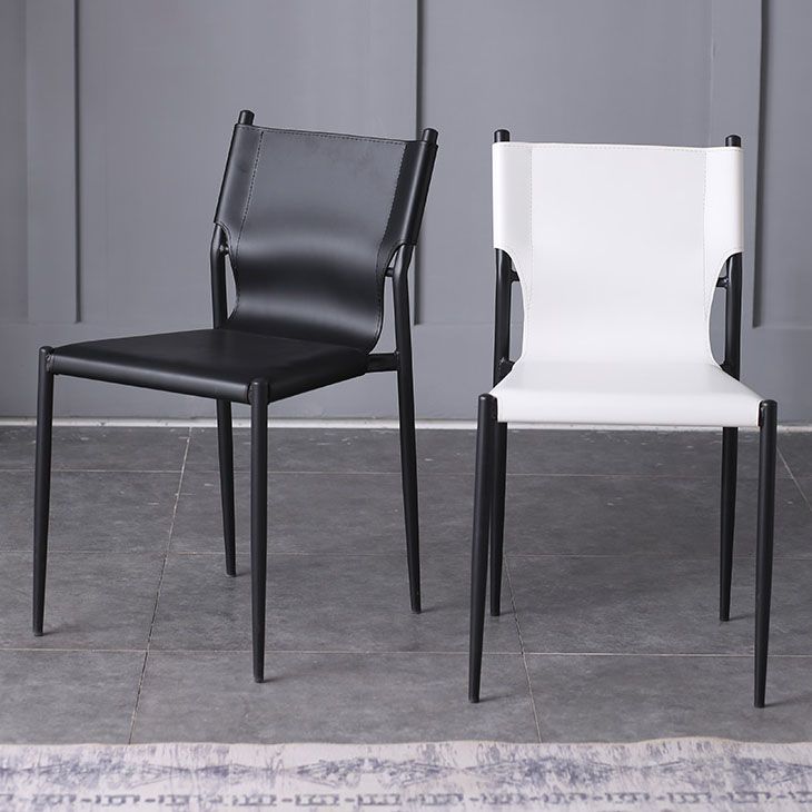 Leather Dining Side Chairs Modern Indoor-Outdoor Chair for Home