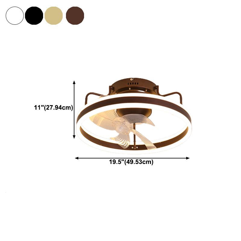 Metal Ceiling Fan Lamp Simple LED Close to Ceiling Light for Bedroom