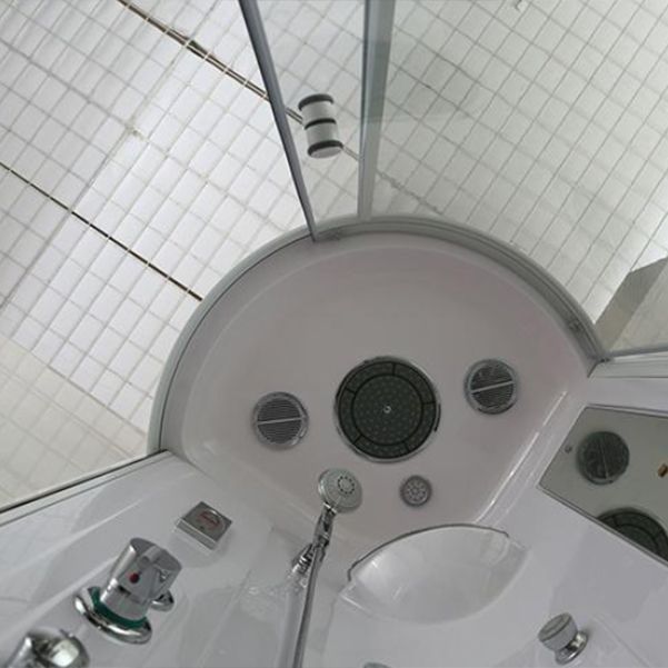 Corner Tub & Shower Kit Easy Clean Glass Tub & Shower Kit with Light