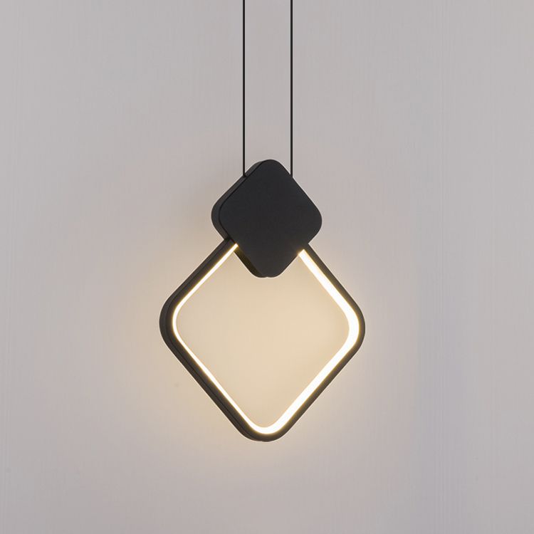 Geometrieform Pendelleuchte zeitgenössische Metall 1 Licht Anhänger Beleuchtung in Schwarz