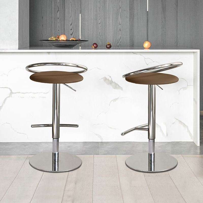 Adjustable Leather Bar Stool Low Back Counter Stool for Bristol with Swivel