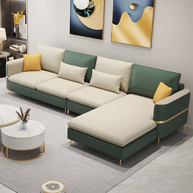 106.29" L Faux Leather Sectional Stain-Resistant Square Arm Sectional