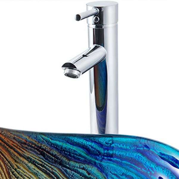 Creative Glass Vessel Sink Specialty Vessel Bathroom Sink with Pop-Up Drain