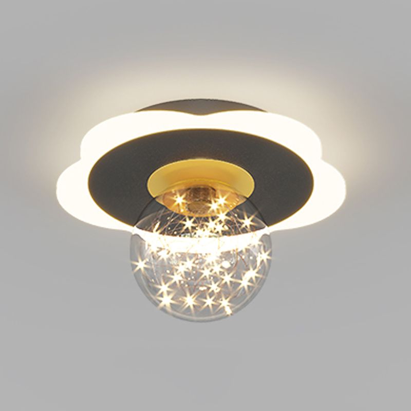 Geometry Shape LED Sky Star Ceiling Lamp Modern Iron 2 Lights Flush Mount for Bedroom