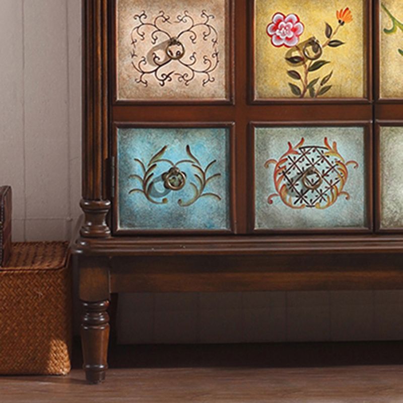Rectangle Industrial Accent Cabinet Wood Knobs Cabinet with Drawer