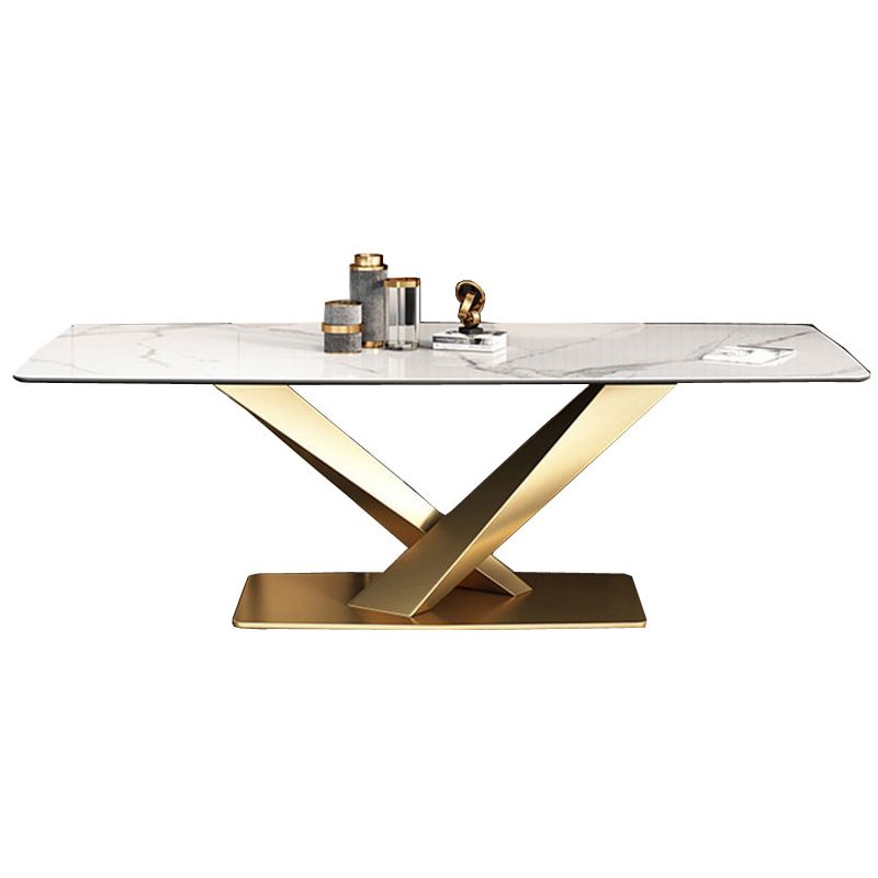 Table de luxe traditionnelle Rectangle Piedestal Casual Dining Table pour la maison