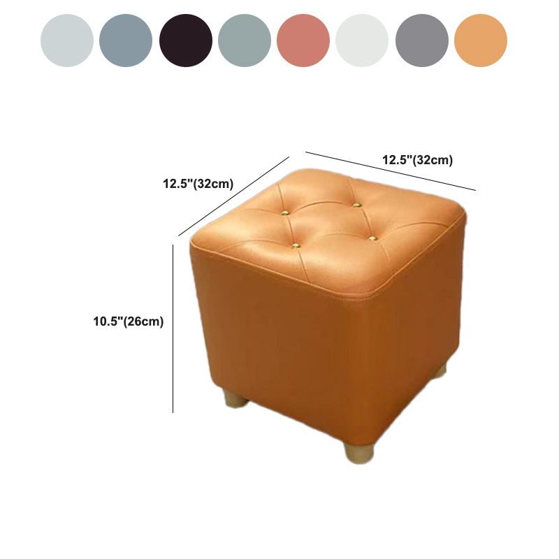 Modern Cotton Pouf Ottoman Plain Square Tufted Water Resistant Chair Pouf
