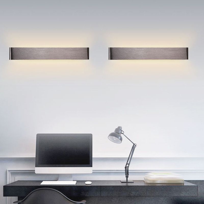 Contemporary Style Rectangular Wall Lamps Metal 2 Lights Wall Lighting