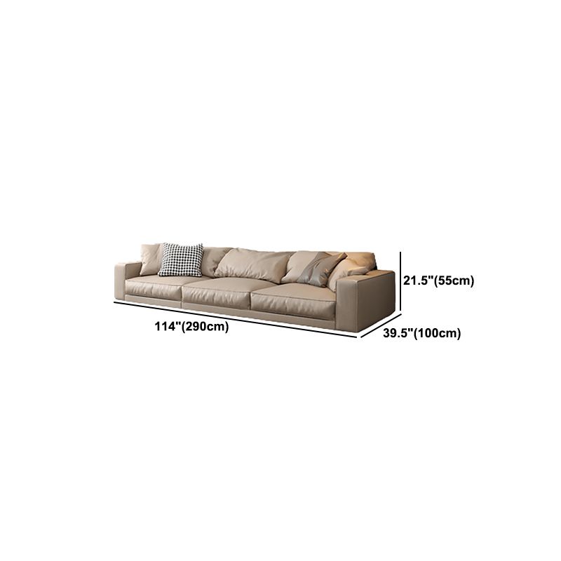 Pillowed Back Cushions Sectional Sofa, Square Arm Sectional Sofa,in Cream22"