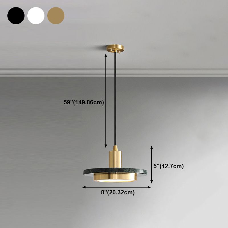 Post-modern Round Pendant Lamp Marble Dining Room LED Hanging Light Fixture