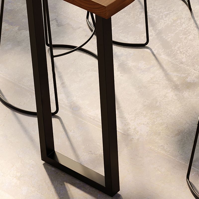 Rectangular Solid Wood Bar Table Set 1/4/7 Pieces Counter Table with High Stools