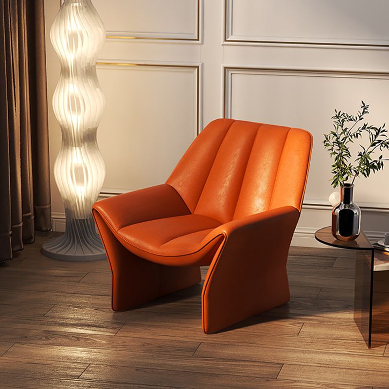 Upholstered Lounge Chair Armless Solid Color Chair with Cushion